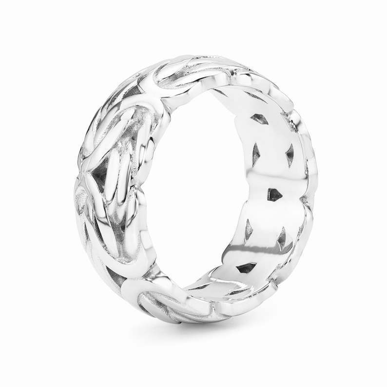 Stackable Chain Ring Design Man 14K Gold Chain Ring I Unique Band for Men I Handmade Men Ring I ...