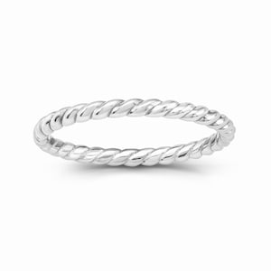 14K Solid Gold Braided Rope Ring I Dainty Rope Ring I Womens Braided ...