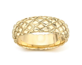 14K Solid Gold Snake Skin Ring I 6.00 MM Wide Pattern Band I Promise Ring For Boyfriend I Reptile Band I Textured Ring I Unique Men Jewelry.