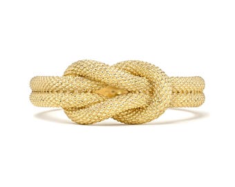 14K Matte Finish Knot Ring I Snakeskin Knot Ring I Endless Love Twist Ring I Mother And Daughter Ring I Loop Ring I Unique Braid Ring.