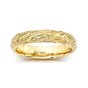 14K Solid Gold Band I Abstract Wedding Band I Sandblast With High Polish Finish I Organic Uneven Ring I Wavy Matte Finish Band I Unique Band