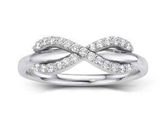 14K Infinity Diamond Ring I Endless Ring I Wedding Ring .25 CTW I Diamond Rope Ring I Infinity Love Ring I Endless Love I Forever Love Ring.