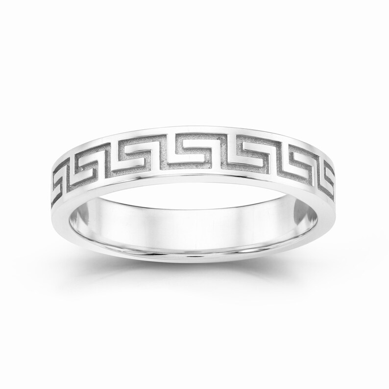 14K Gold Greek Key Ring I 4 MM Wide Gold Greek Ring I Greek Etsy UK