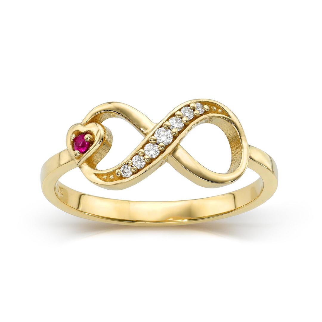14K Diamond Infinity Ring I Gold Infinity Ring I Gold Diamond Infinity ...