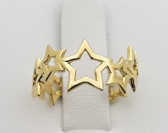 14k Gold Jewelry Real Gold Star Ring Solid Gold Thin Ring Fashion Fine Jewelry Eternity Girl Rings Starburst Gold Ring Star Ring Gold