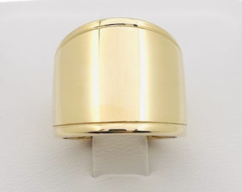 14 K Gold 10K 14K 18K 22K Ring Wife Mom Daughter Gold Cigar Band White Gold Wide Ring Gold Jewelry High Polished Ring Wide Ring Gold