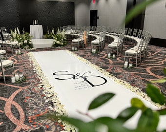 Customizable Wedding Aisle Runner Decal | Monogram Vinyl Wrap
