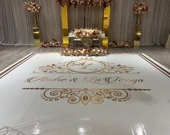 Full Print Custom Wedding Decal Dance Floor Wrap Gloss Removable Vinyl. Wedding Dancefloor design. Free Shipping