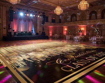 Custom Prom Dance Floor Wrap | Monogram Vinyl Decal
