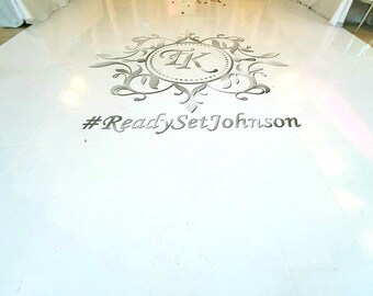 Custom Wedding Dance Floor Decal: Monogram Vinyl Wrap