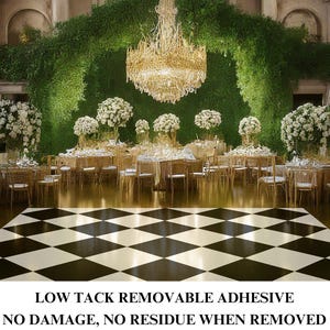 Custom Wedding Decal Dance Floor Wrap Gloss Removable Vinyl. Diamond pattern Diamond shaped Checkerboard design. Wedding logo. Free shipping