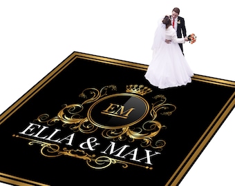 Custom Wedding Dance Floor Decal, Monogram Vinyl Wrap