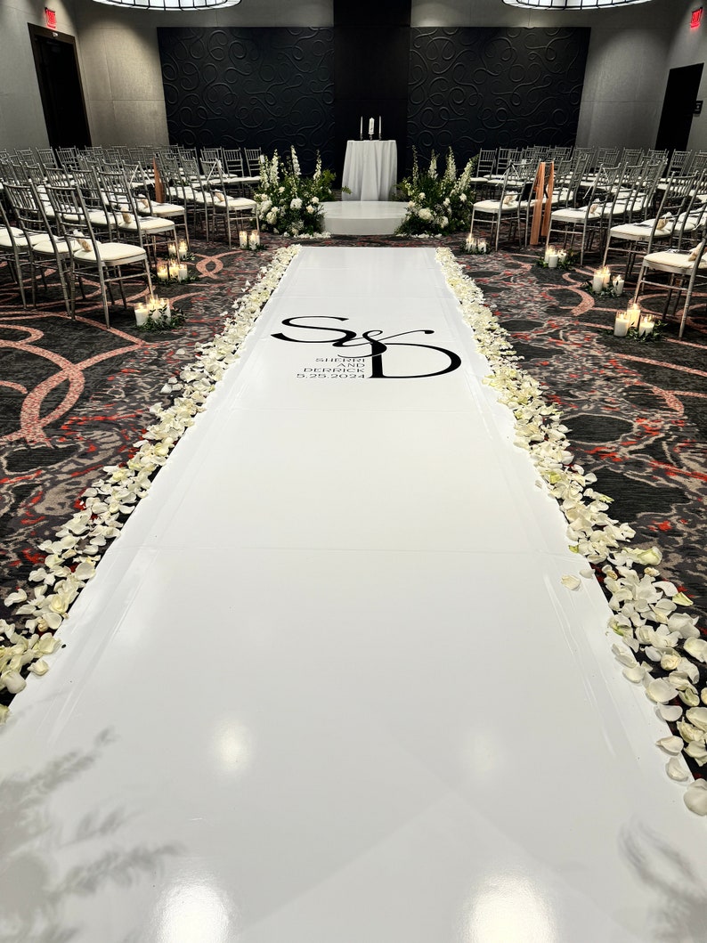 Customizable Wedding Aisle Runner Decal | Monogram Vinyl Wrap - Etsy