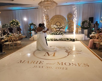 Custom Wedding Dance Floor Wrap: Full Print Vinyl Decal, Removable Gloss