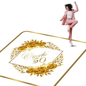Customizable Birthday Decal Dance Floor Wrap. Removable Vinyl. Covers entire dancefloor. Birthday Gloss/Matte Floor Wrap. Free Shipping