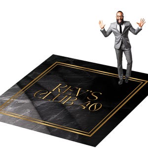 Customizable Birthday Decal Dance Floor Wrap. Removable Vinyl. Covers entire dancefloor. Birthday Gloss/Matte Floor Wrap. Free Shipping