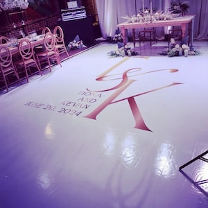 Full Print Custom Wedding Decal Dance Floor Wrap Gloss Removable Vinyl. Wedding Dancefloor design. Free Shipping