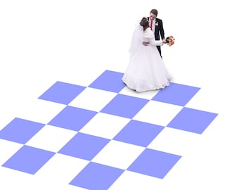 Custom Wedding Dance Floor Decal, Removable Vinyl Wrap, Checkerboard Pattern