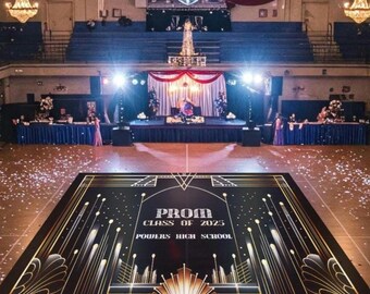 Custom Prom Dance Floor Wrap, Removable Vinyl Monogram
