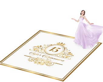 Vinilo removible para pista de baile de quinceañera personalizado