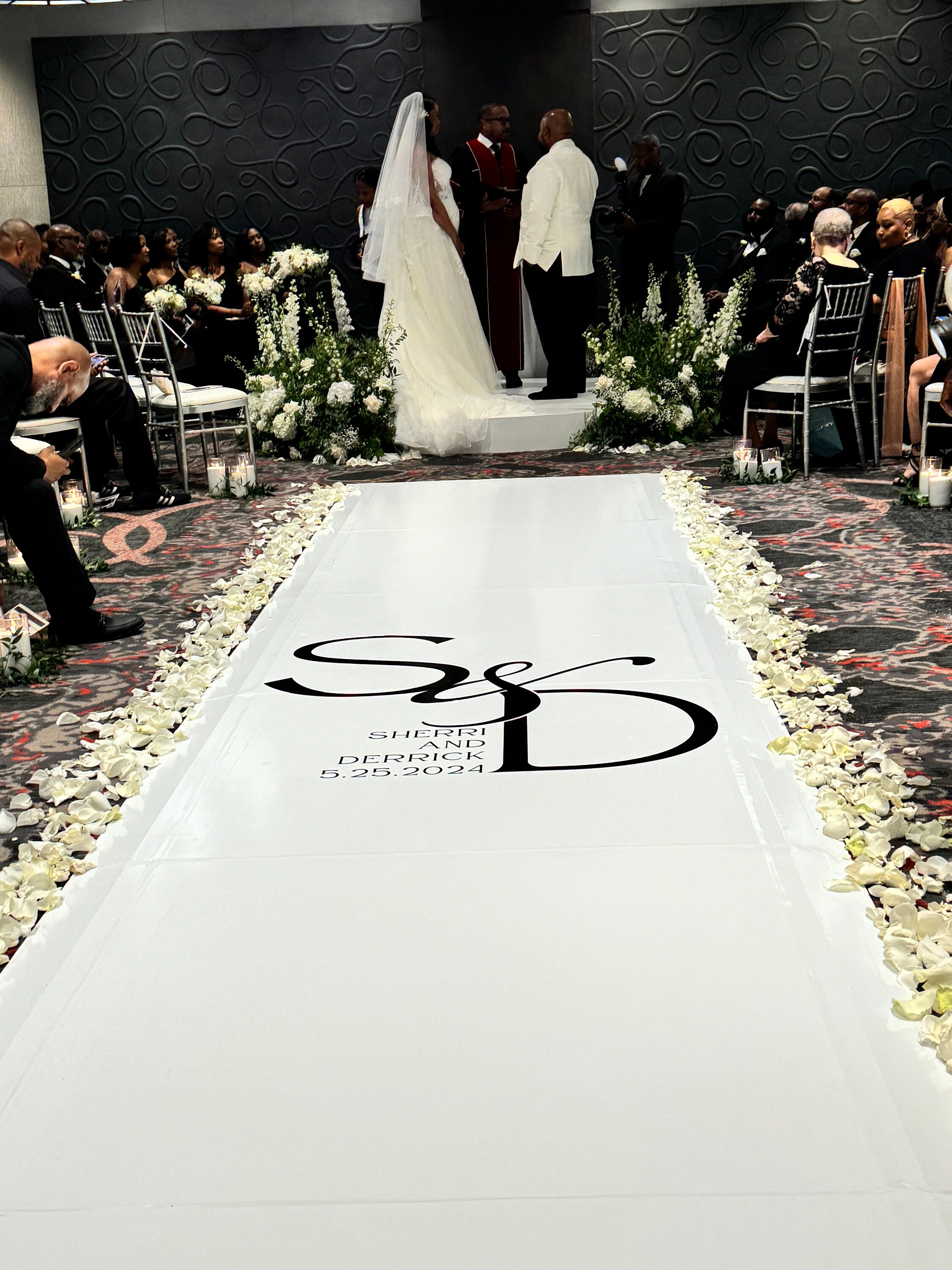 Customizable Wedding Aisle Runner Decal | Monogram Vinyl Wrap - Etsy