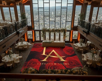 Custom Wedding Dance Floor Decal, Monogram Vinyl Wrap