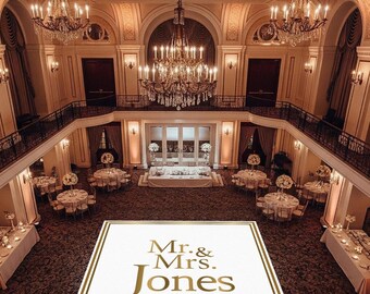 Custom Wedding Dance Floor Decal: Gloss Vinyl Monogram Wrap