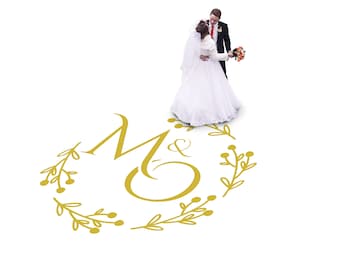 Custom Wedding Dance Floor Decal, Monogram Vinyl Wrap