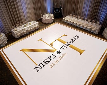 Custom Wedding Dance Floor Decal: Gloss Vinyl Monogram Wrap