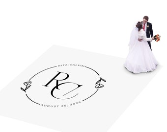 Custom Wedding Dance Floor Decal: Monogram Vinyl Wrap