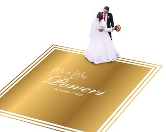 Custom Wedding Dance Floor Decal: Gloss Vinyl Monogram Wrap