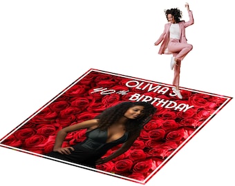 Customizable Birthday Dance Floor Vinyl Wrap: Rose Collection, Gloss/Matte Finish