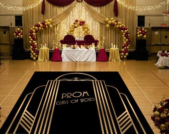 Custom Prom Dance Floor Wrap, Removable Monogram Vinyl Decal