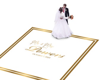 Custom Wedding Dance Floor Decal Wrap, Personalized Monogram
