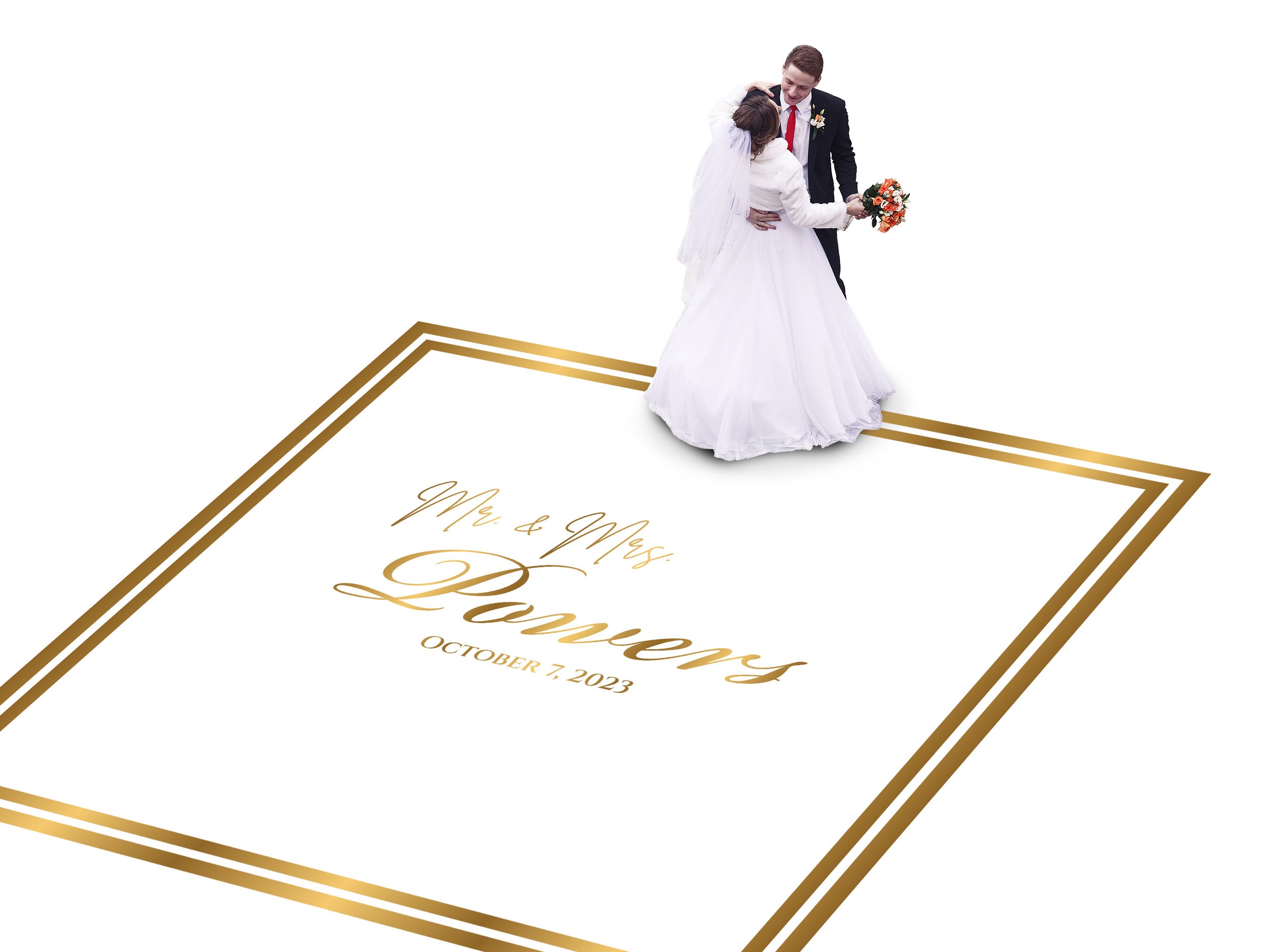 Custom  Wedding Decal Dance Floor Wrap Gloss Removable Vinyl. Monogram Print and Vinyl to cover the entire dancefloor. Wedding logo design