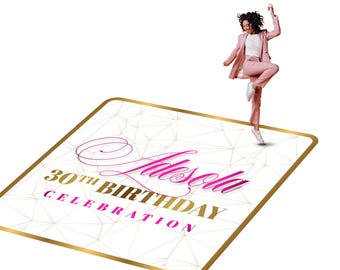 Custom Birthday Dance Floor Wrap: Removable Vinyl Decal