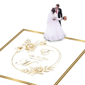 Full Print Custom Wedding Decal Dance Floor Wrap Gloss Removable Vinyl. Wedding Dancefloor design. Free Shipping