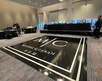 Custom Wedding Dance Floor Decal: Monogram Vinyl Wrap