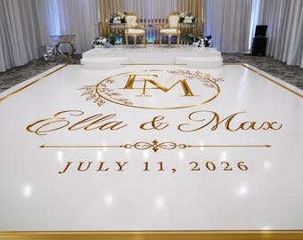Custom Wedding Dance Floor Decal: Gloss Vinyl Monogram Wrap