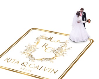 Custom Wedding Dance Floor Decal: Monogram Vinyl Wrap