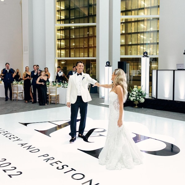 Custom Wedding Dance Floor Decal: Monogram Vinyl Wrap