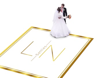 Custom Wedding Dance Floor Decal: Monogram Vinyl Wrap