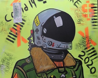 Plandemic Flight Graffiti Art by Mario Diaz (IDIAZ)
