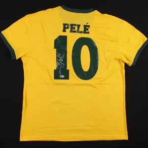 Pele Autographed custom Brazil Jersey
