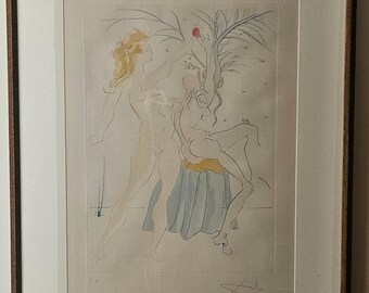 Salvador Dalí E.A. Proof Etching - Temptation of Adam and Eve - Signed Artwork