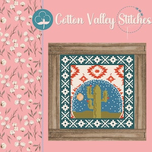 Desert Cross Stitch Pattern, Cactus Cross Stitch, Western Cross Stitch, Instant Download, Hobby Craft, Wild West Cross Stitch