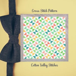 Bright Colorful Cross Stitch Pattern, Springtime Pattern, Square Beginner Friendly Cross Stitch, Instant Download, DMC Floss Fiber Art