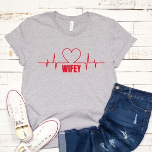 Valentines Wifey Heartbeat Shirt, Valentine Tshirt, Valentine Gift for Her, Valentine Heartbeat Tee Shirt, Heartbeat Tshirt, Couple Matching