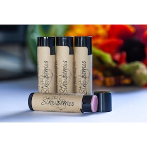 All Natural Strawberries Lipbalm, Handcrafted Nourishing Lipbalm