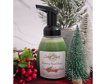 Country Christmas Foaming Hand Soap, Christmas Tree Scented Soap,